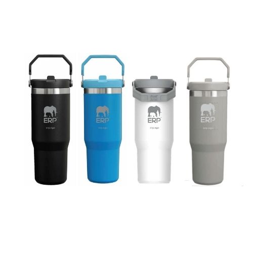 Flip Straw Tumbler 30 oz with ERP edged in logo